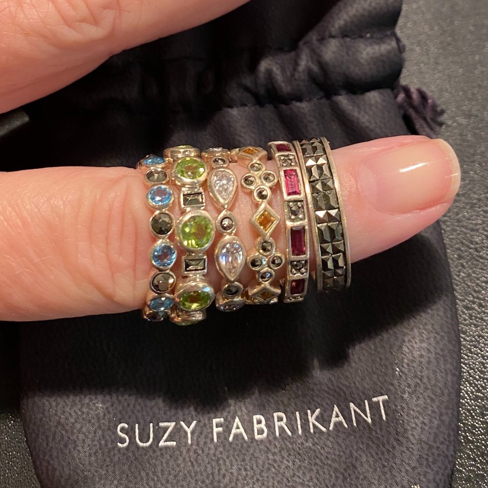 Bling! Set of six sterling rings